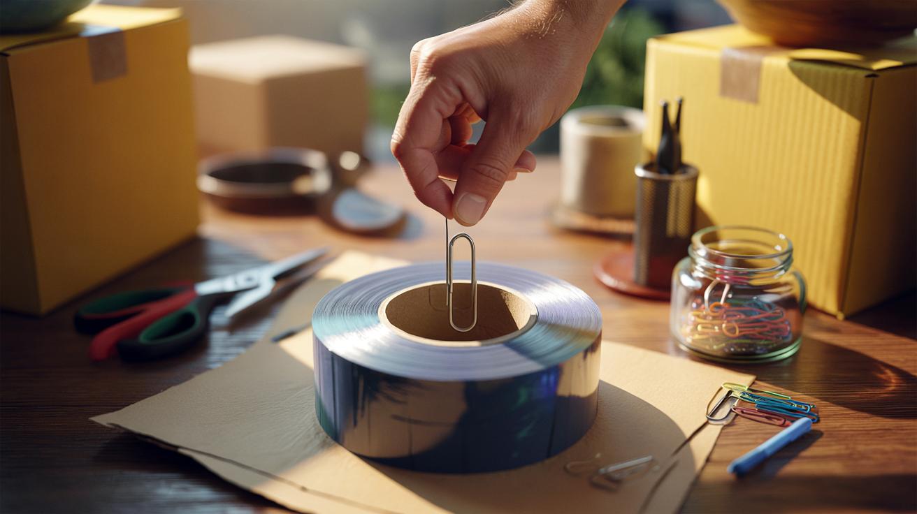 Der einfache Trick mit einer Büroklammer im Klebeband, der verhindert, dass du das Ende suchen musst