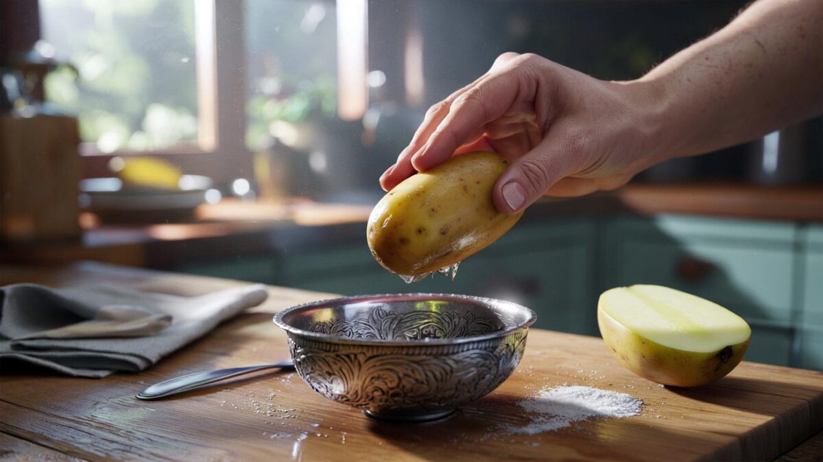 Der kleine Trick mit einer halben Kartoffel, der laut Hausmitteln angelaufenes Silber reinigen kann